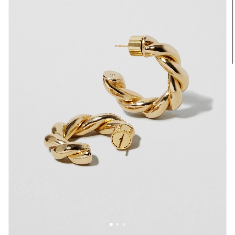 Jennifer Fisher twisted Lily Huggies 14kt plated gold